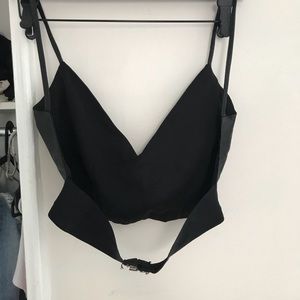 Leather crop top